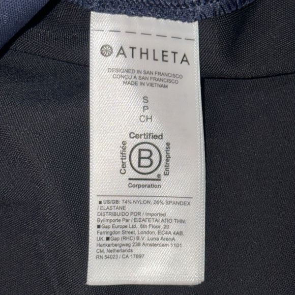 Athleta Venice Colorblock Crop Mockneck Sweatshirt Size Small Navy/Black - Picture 13 of 13